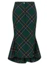 Alexander Mcqueen Tartan Skirt Skirts Green In Black