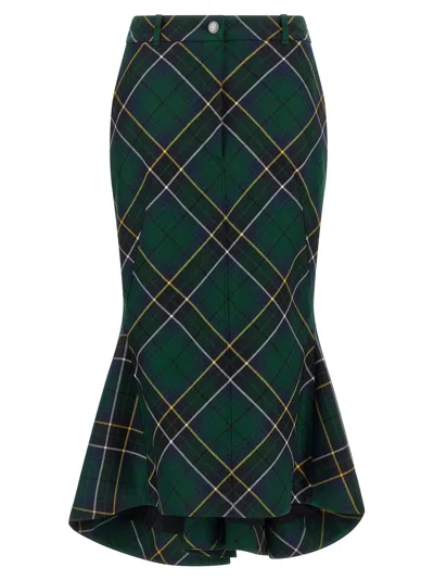 ALEXANDER MCQUEEN TARTAN SKIRT SKIRTS GREEN