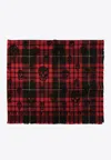 Alexander Mcqueen Tartan Skull Wool Scarf In Red