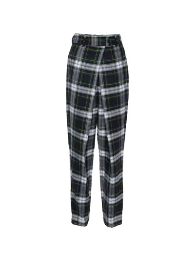 Pre-owned Alexander Mcqueen Tartan-pattern Pleated Wool Trousers In Green