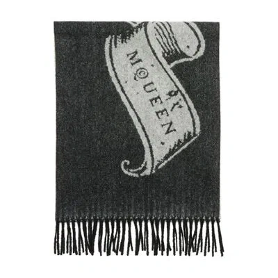 Alexander Mcqueen Tatoo Scarf In Black