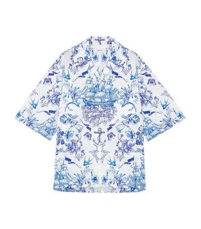 Alexander Mcqueen Tattoo-print Hawaiian Shirt In White
