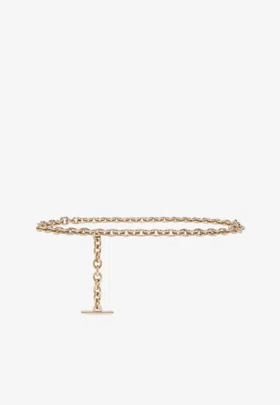 Alexander Mcqueen T-bar Chain Belt In Gold