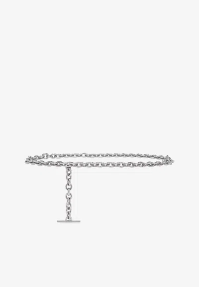 Alexander Mcqueen T-bar Chain Belt In Silver