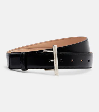 Alexander Mcqueen T-bar Hip Leather Belt In Black