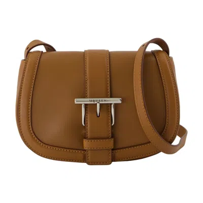 Alexander Mcqueen T-bar Satchel Mini Purse In Brown