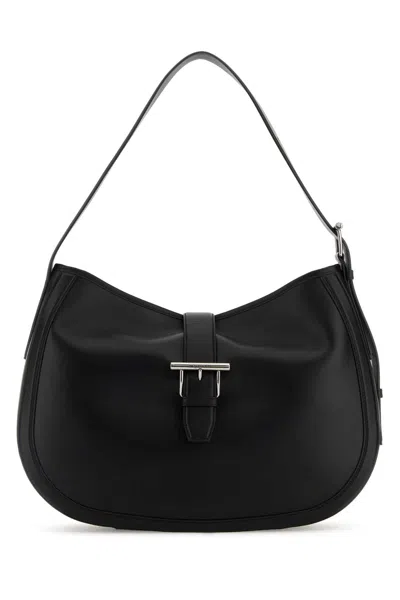 Alexander Mcqueen Black Shoulder Bag With Adjustable Shoulder Strap And T Buckle Closure On The Fron