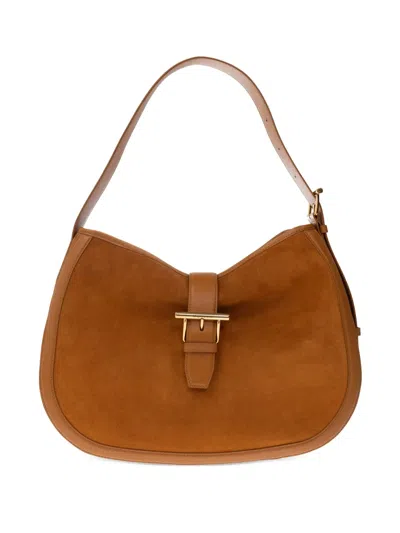 Alexander Mcqueen T-bar Suede Shoulder Bag In Neutral