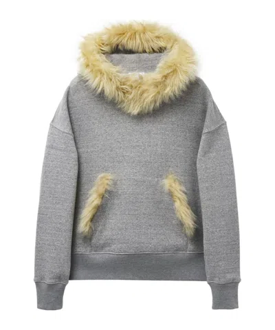 Alexander Mcqueen Terry Fleece Hooded Sweatshirt In Gray