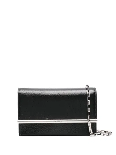ALEXANDER MCQUEEN ALEXANDER MCQUEEN TEXTURED BLACK BAG WITH CONCEALED PRESS-STUD