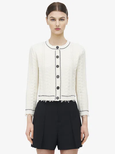 Alexander Mcqueen Textured Cardigan In White