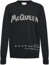 Alexander Mcqueen Pullover Girocollo Mcqueen Graffiti In Black