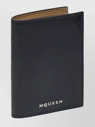 Alexander Mcqueen Textured Finish Bi Fold Wallet In Gray