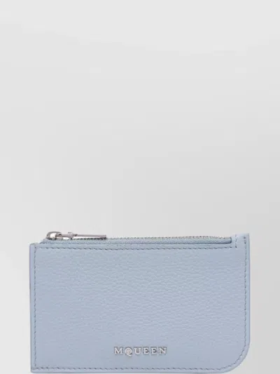 Alexander Mcqueen Textured Finish Wallets And Card Holders In Blue