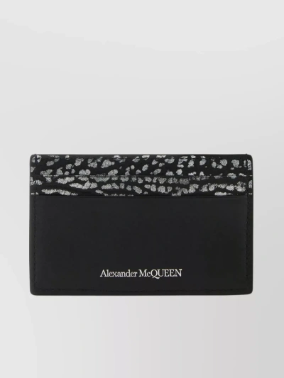 Alexander Mcqueen Textured Leather Card Holder In Multicoloured