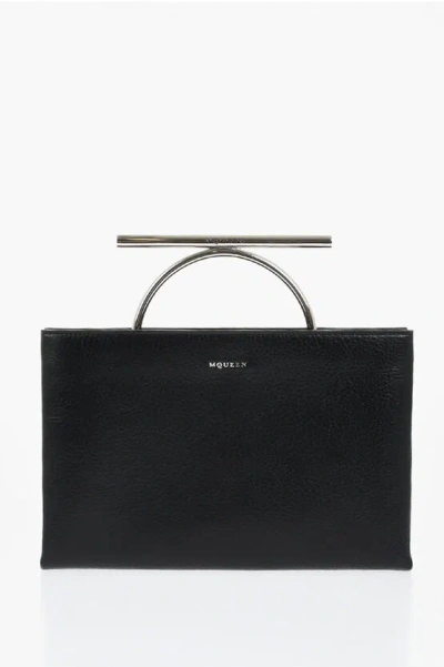 Alexander Mcqueen Textured Leather Pouch With Metal Detail