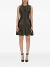 Alexander Mcqueen Metallic-threading Flared Dress In Black