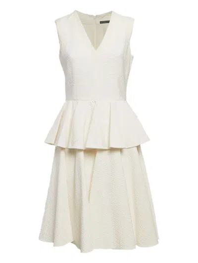 Pre-owned Alexander Mcqueen Textured Peplum Midi Dress