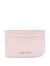 Alexander Mcqueen Cracked-effect Cardholder In Pink