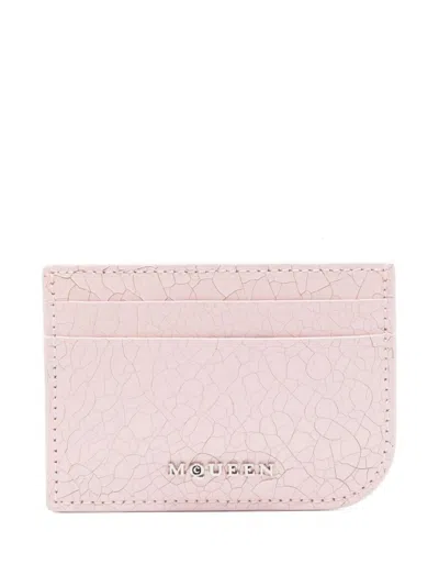 ALEXANDER MCQUEEN ALEXANDER MCQUEEN TEXTURED PINK WALLET