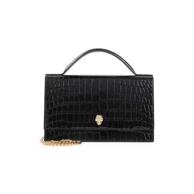 Alexander Mcqueen Th Medium Skull Clutch Women In Black