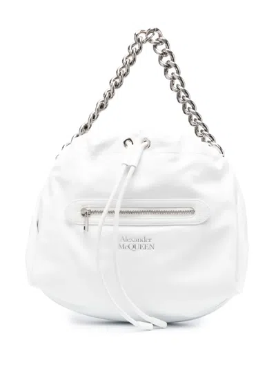 Alexander Mcqueen White Ball Bundle Leather Shoulder Bag