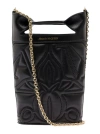 Alexander Mcqueen The Bow Black Bucket Bag With Quilted Detailing In Leather Woman In Black