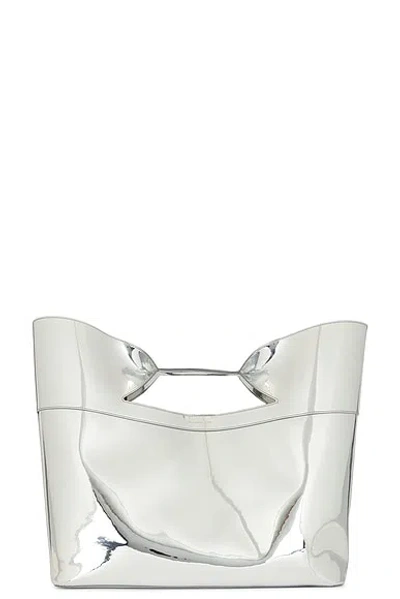 Pre-owned Alexander Mcqueen The Bow Large Bag In Silver