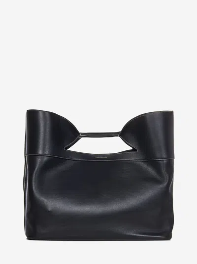 Alexander Mcqueen Small Bow Tote Bag In Black
