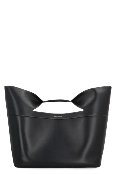 Alexander Mcqueen The Bow Leather Handbag In Black