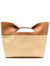 Alexander Mcqueen The Bow Leather And Raffia Tote Bag In Beige