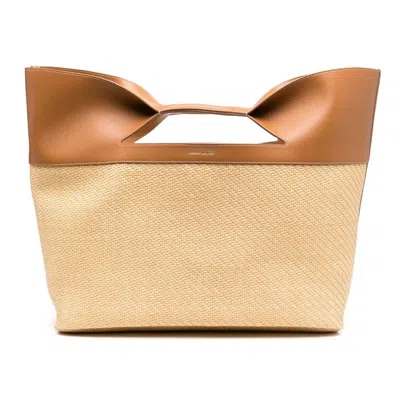 Alexander Mcqueen The Bow Straw-woven Tote Bag
