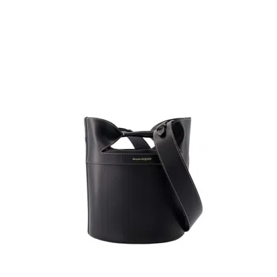 ALEXANDER MCQUEEN ALEXANDER MCQUEEN THE BUCKET BOW CROSSBODY - LEATHER - BLACK