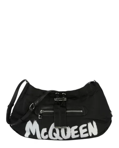 Alexander Mcqueen The Bundle Graffiti Bag In Black