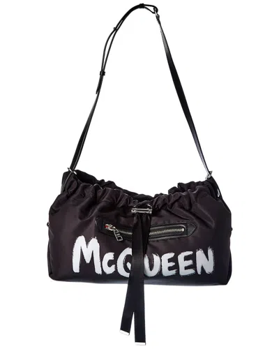 Alexander Mcqueen The Bundle Medium Nylon Shoulder Bag In Black