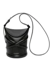 Alexander Mcqueen Black The Curve Small Leather Cross Body Bag In Black