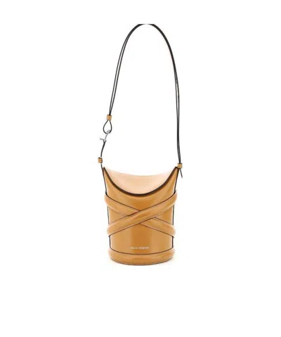 Alexander Mcqueen The Curve Bucket Tote Bag In Brown