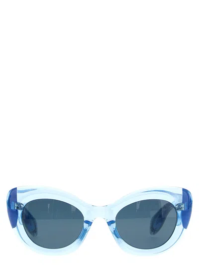 Alexander Mcqueen Light-blue Acetate The Curve Sunglasses