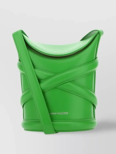 Alexander Mcqueen The Curve Embossed Cylindrical Shoulder Bag In Green