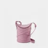 Alexander Mcqueen Dark Pink Leather The Curve Bucket Bag