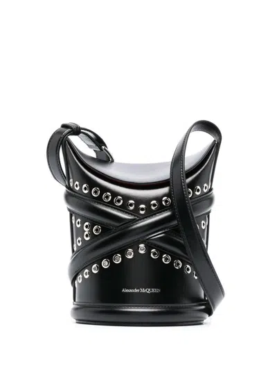 ALEXANDER MCQUEEN ALEXANDER MCQUEEN THE CURVE LEATHER BUCKET BAG