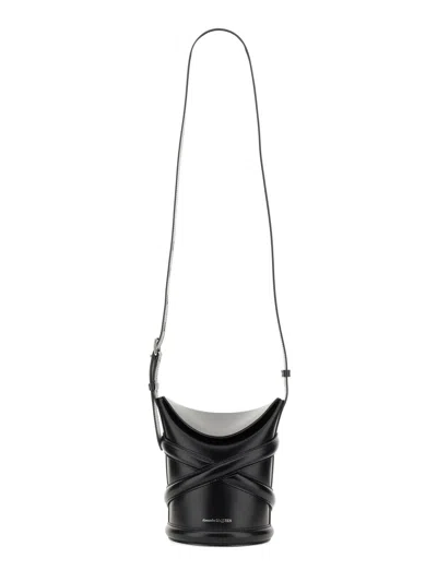 Alexander Mcqueen Black Leather The Curve Bucket Bag