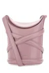 Alexander Mcqueen Dark Pink Leather The Curve Bucket Bag In Pink