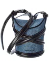 Alexander Mcqueen The Curve Mini Canvas & Leather Shoulder Bag In Blue