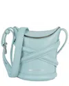 Alexander Mcqueen The Curve Mini Leather Bucket Bag In Blue