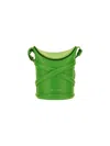 Alexander Mcqueen Grass Green Leather Mini The Curve Bucket Bag In Green