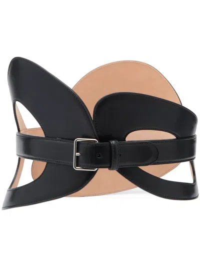 Alexander Mcqueen The Curved Belt In Schwarz