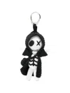 Alexander Mcqueen The Doll Sid Skeleton Charm Keyring In Black