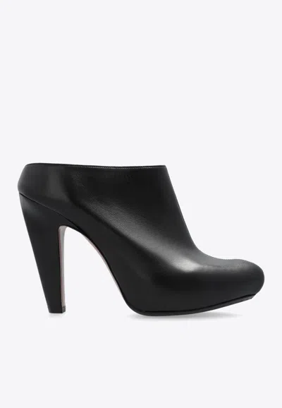 ALEXANDER MCQUEEN THE EDGE 120 LEATHER PLATFORM MULES