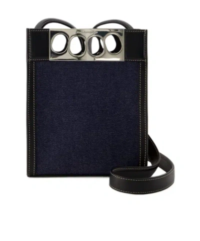 ALEXANDER MCQUEEN THE GRIP DENIM SHOULDER BAG